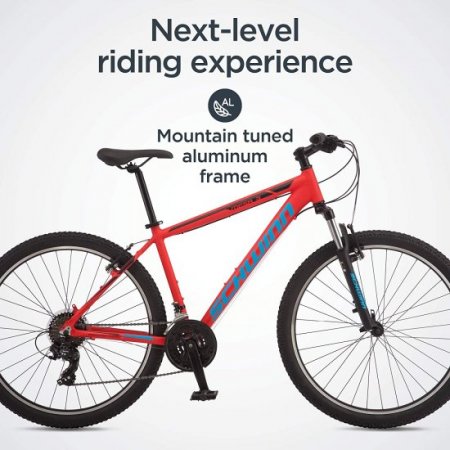 Schwinn Mesa Adult Mountain Bike, 21-24 Speeds, 27.5-Inch Wheels, Small to X-Large Aluminum Frame, Red