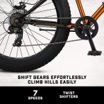 Mongoose Argus ST Adult Fat Tire Mountain Bike, 26-Inch Wheels, Medium 18-Inch Frame, Mechanical Disc Brakes, 7-Speed, Copper