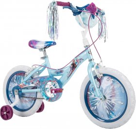 Huffy Frozen 2 Kid Bike, Training Wheels, Streamers & Basket Included, 16 inch, Blue