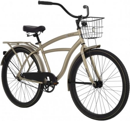 Huffy Woodhaven Cruiser Bike, Men's or Women's, 26 Inch,With Basket & Rear Rack,Sage Green