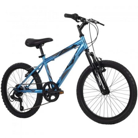 Huffy Kids Hardtail Mountain Bike for Boys, Stone Mountain 20 inch 6-Speed, Metallic Cyan