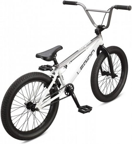 Mongoose Legion L20 Freestyle Youth BMX Bike Line for Beginner-Level to Advanced Riders, Steel Frame, 20-Inch Wheels, White