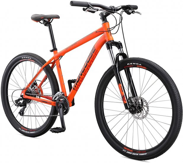 Mongoose Switchback Adult Mountain Bike, 8-21 Speeds, 27.5-Inch Wheels, Aluminum Frame, Disc Brakes, Orange