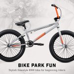 Mongoose Legion L20 Freestyle BMX Bike Line for Beginner-Level to Advanced Riders, Steel Frame, 20-Inch Wheels, Grey