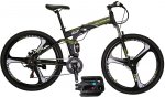 Eurobike Mountain Bike G7 21 Speed Folding Bike Dual Disc Brake 27.5 Inches Wheel Dual Suspension Bicycle,G7 K wheel Green