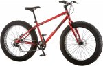 Mongoose Hitch Mens All-Terrain Fat Tire Mountain Bike, 7 Speed Drivetrain, 26-inch Wheels, 4-Inch Wide Tires, Front and Rear Disc Brakes, Red