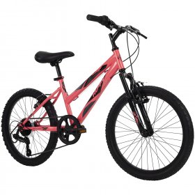 Huffy Kids Hardtail Mountain Bike for Girls, Stone Mountain 20 inch 6-Speed, Solar Flare, 20 Inch Wheels/13 Inch Frame