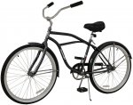 hosote Beach Cruiser Bike for Men and Women, Featuring Retro-Styled 18-Inch Steel Step-Over Frame, 26-Inch Wheels Comfort Cruiser Bicycle with Front and Rear Fenders, Black