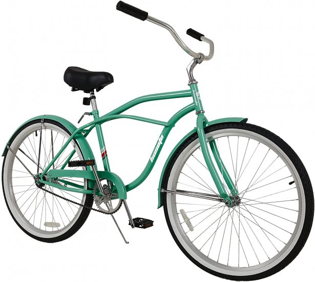 hosote Beach Cruiser Bike for Men and Women, Featuring Retro-Styled 18-Inch Steel Step-Over Frame, 26-Inch Wheels Comfort Cruiser Bicycle with Front and Rear Fenders, Green