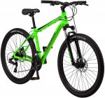 Mongoose Switchback Adult Mountain Bike, 8-21 Speeds, 27.5-Inch Wheels, Aluminum Frame, Disc Brakes, Neon Green