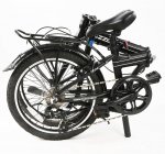 ZiZZO Forte Heavy Duty 29 lb Folding Bike-Lightweight Aluminum Frame Genuine Shimano 7-Speed 20-Inch Folding Bike with Fenders, Rack and 300 lb. Weight Limit,Black