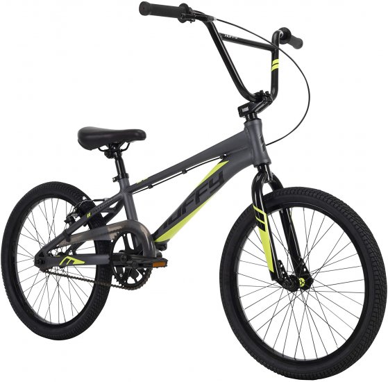 Huffy Enigma 20\" BMX Bike for Kids, Aluminum Alloy Frame, Racing BMX Style,Matte Black