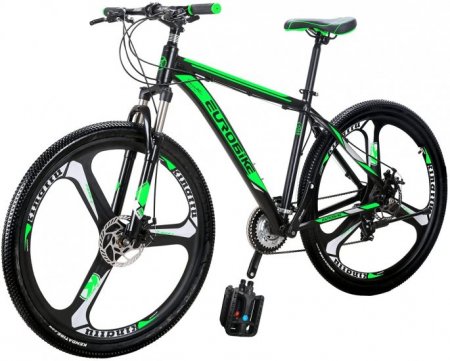 Eurobike Bikes X9 Aluminum Frame Mountain Bike 29 Inch 3 Spoke Wheels 21 Speed Bicycle Blackgreen