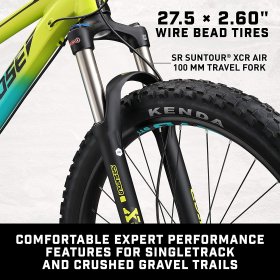 Mongoose Mountain Bike, 27.5 Inch Wheels, Tectonic T2 Aluminum Frame, Rigid Hardtail, Hydraulic Disc Brakes, Yellow/Teal