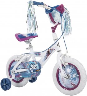 Huffy Frozen 2 Kid Bike, Training Wheels, Streamers & Basket Included, 12 inch