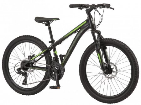 Schwinn Sidewinder mountain bike, 24-inch wheels, 21 speeds, black / green