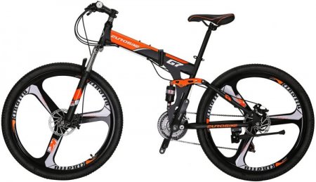 Eurobike Mountain Bike G7 21 Speed Folding Bike Dual Disc Brake 27.5 Inches Wheel Dual Suspension Bicycle