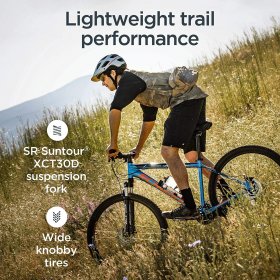 Schwinn Mesa Adult Mountain Bike, 21-24 Speeds, 27.5-Inch Wheels, Small to X-Large Aluminum Frame, Blue