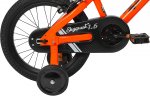 Duzy Customs Skyquest Kids Bike Boys and Girls 18 Inch, Orange, Quick Assemble Training Wheels, and Fold Out Pedals