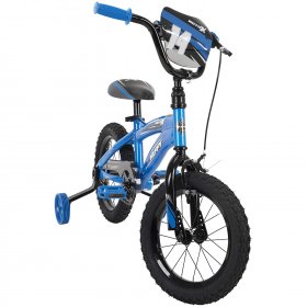 Huffy Bicycle Company Kids Bike, MotoX, 14" Gloss Blue, 14 inch wheel, Quick Connect Assembly