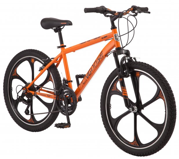 Mongoose Alert Mag Wheel mountain bike, 24-inch wheels, 7 speeds, orange