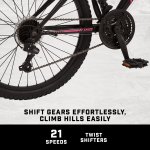 Mongoose Excursion Mountain Bike, 24-inch wheel, 21 speeds, black