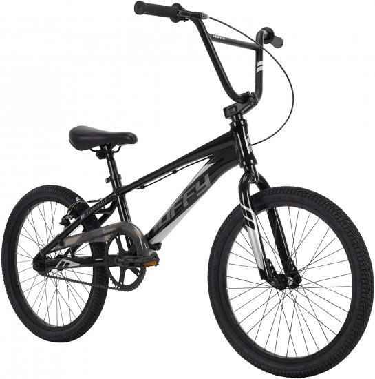 Huffy Enigma 20\" BMX Bike for Kids, Aluminum Alloy Frame, Racing BMX Style,Gloss Black