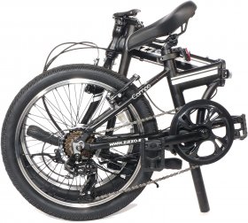 ZiZZO Campo 20 inch Folding Bike with Shimano 7-Speed, Adjustable Stem, Light Weight Aluminum Frame,BLACK