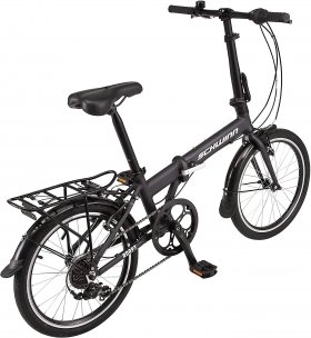 Schwinn Adapt U Folding Bike, 20-Inch Wheels, 7-Speed, Steel Blue
