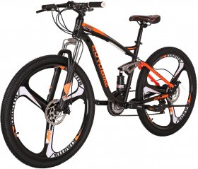 Front or Full Suspension Mountain Bike 21 Speed Bicycle 27.5 inches Mens MTB Disc Brakes Orange