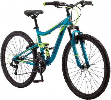 Mongoose Status Mountain Bike, Mens and Womens, Aluminum Frame, Teal