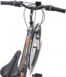 Hiland 26 Inch Mountain Bike Full-Suspension 18/21 Speeds Drivetrain MTB Bicycle,Gray