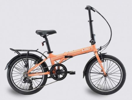 ZiZZO Forte Heavy Duty 29 lb Folding Bike-Lightweight Aluminum Frame Genuine Shimano 7-Speed 20-Inch Folding Bike with Fenders, Rack and 300 lb. Weight Limit,Coral